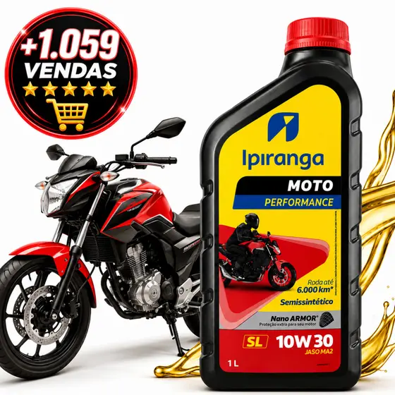 Óleo Ipiranga 10W30 Semissintético Moto Nano Armor 1L