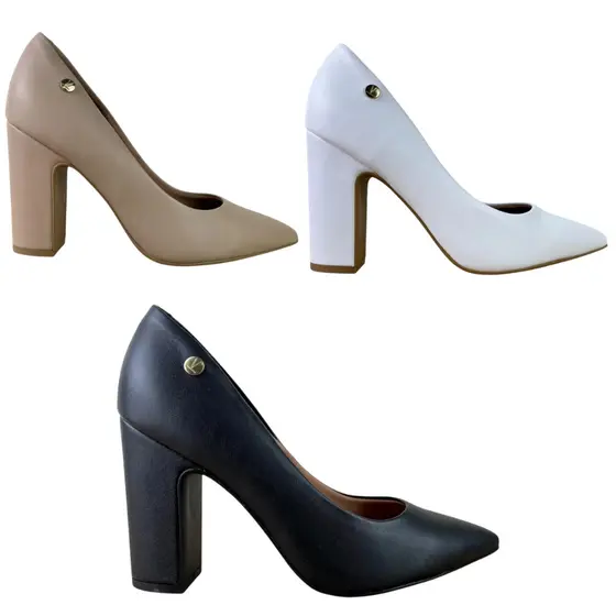 Sapato Scarpin Feminino Vizzano Salto Alto Grosso