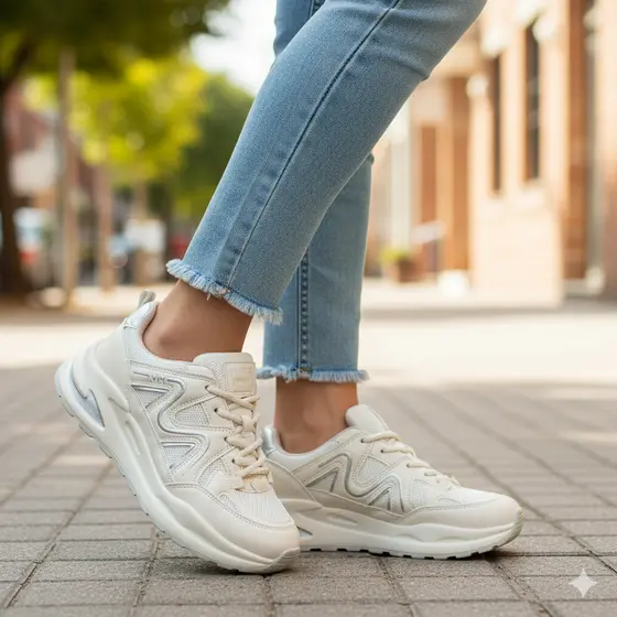 Tênis Casual Feminino Via Marte Chunky Branco Conforto e Estilo Urbano Original