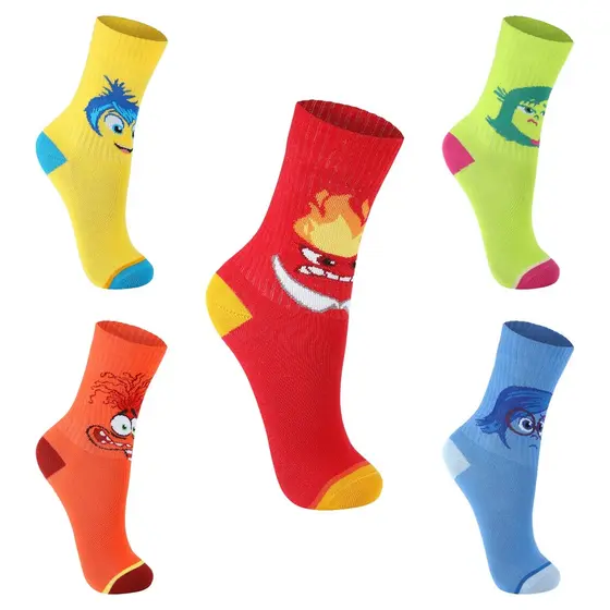 Meia Lupo Disney Divertidamente Original Cano Alto Infantil Personagens