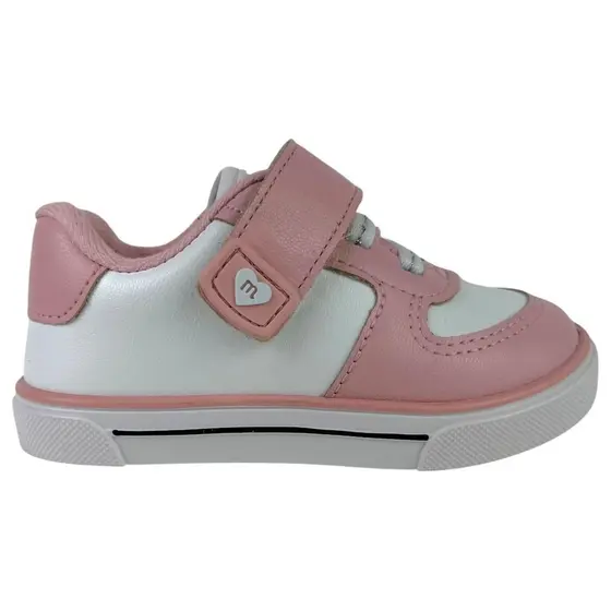 Tênis Infantil Molekinha Menina Calce Fácil Velcro Rosa Branco Original Conforto