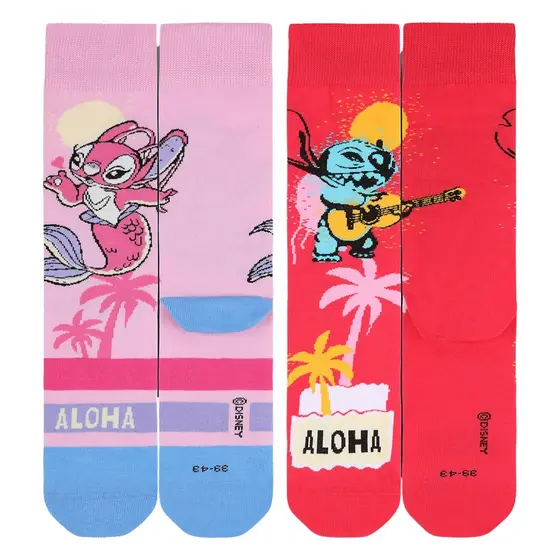 Meia Lupo Disney Lilo & Stitch Original Cano Alto Divertida Feminina Urban