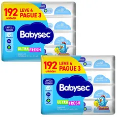 Kit 8ptes Toalhas Umedecidas Babysec Ultra Fresh Galinha Pintadinha 48un cada -Total 384un EQ.1