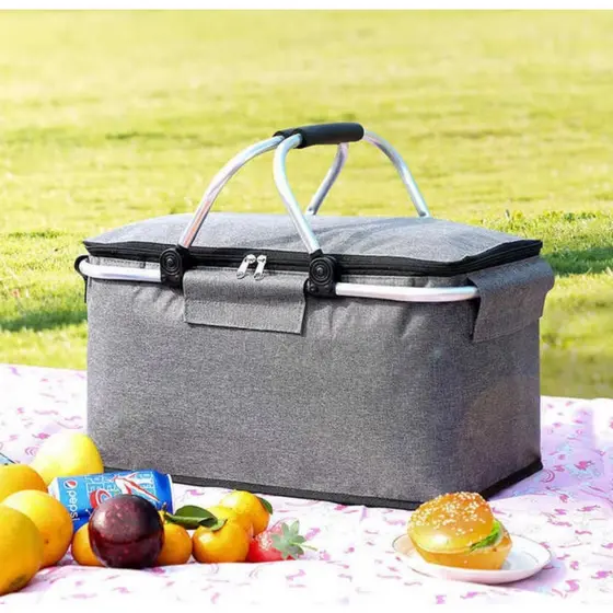 Bolsa Térmica para Família Cesta Piquenique Praia Camping 30L Feito de tecido oxford 600D premium, impermeável e durável