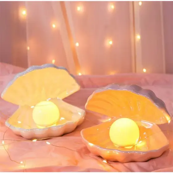Luminária Pérola Atmosfera | Luz Noturna Decorativa de Mesa