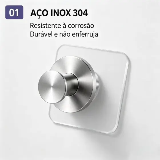 Gancho Adesivo Transparente Multifuncional de Alta Resistência