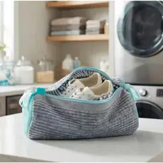Saco Protetor para Sapatos na Lavanderia, Malha Resistente Anti-Deformação