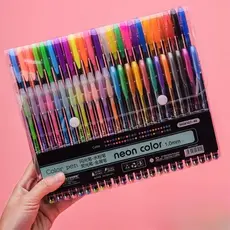 6/12/24/36/48/60 Cores Caneta Gel ColorGel Tinta Glitter Pastel Neon Metal Escolar