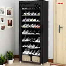 Sapateira calçados Prateleira 9 Andares 27 sapatos organizador desmontável Vertical Porta VITOR