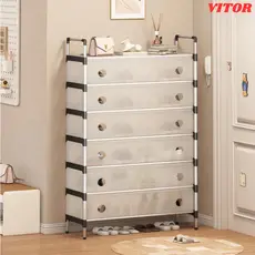 Sapateira Vertical Inox Multiuso Calçados 5/6/7 Andares Organizador Armário de Sapato VITOR