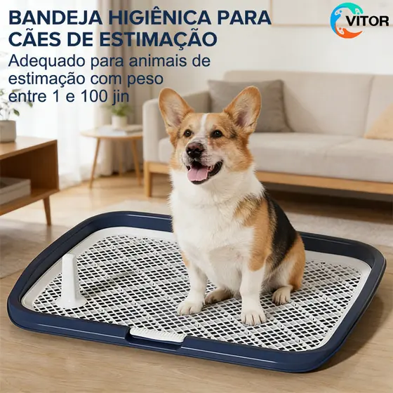 Tapete Higiênico para Cachorro Reutilizável com Grade, Banheiro Pet para Filhotes e Cães Pequenos e Médios VITOR