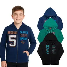 3 Jaquetas Zíper de Menino Kit 3 Unidades de Casaco Masculino Outono Inverno