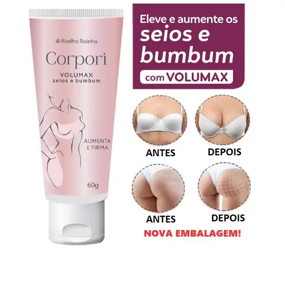 Creme Volumax Aumento para Seios e Bumbum Corpori - Abelha Rainha 60g
