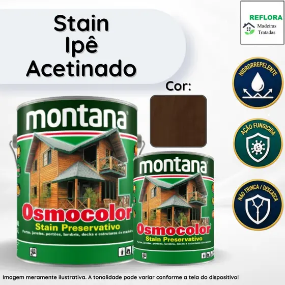 Osmocolor Stain Ipê Acetinado 900ml e 3,6L Montana Proteção para Madeiras