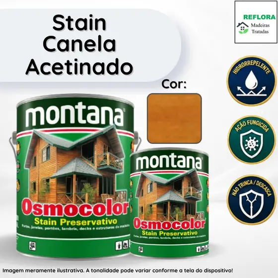 Osmocolor Stain Canela Acetinado 900ml e 3,6L Montana Proteção para Madeiras
