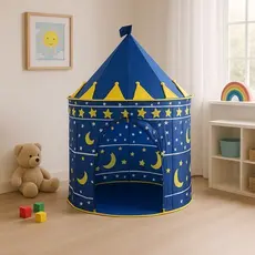 Barraca Infantil Castelo Brinquedo Diversao Crianças Tenda Azul Seguro Portatil