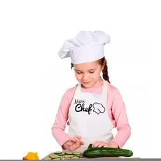 Avental Infantil Ajustável Proteção Atividades Culinária Moda Confortável Branco