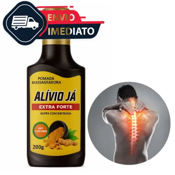 Pomada para dor Massageadora 200g Extra Forte com Arnica Cúrcuma Copaíba e Mentol Alívio Já