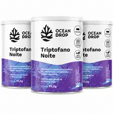 kit 3 Triptofano Noite Ocean Drop 120 Cápsulas Com Magnésio B6 Niacina Vegano