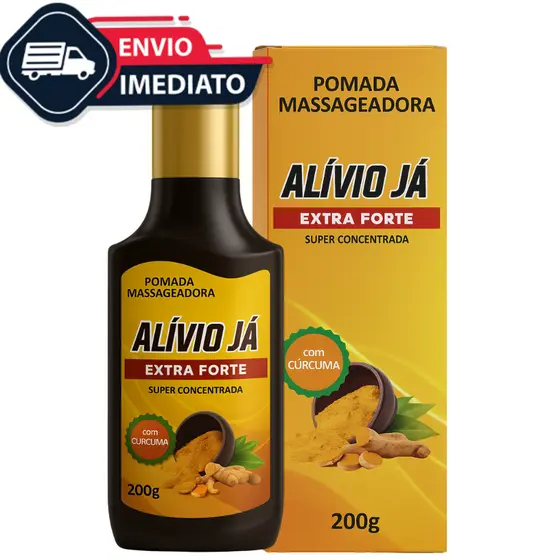 Pomada Para Dor Alivio 200g Anti-inflamatorio Natural Curcuma Mentol Massageador Corporal