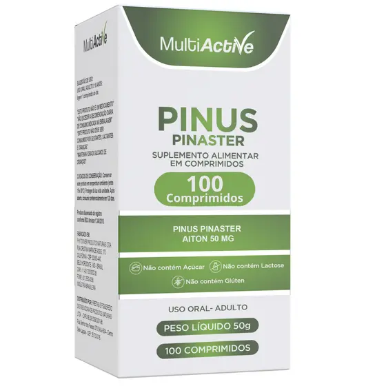 Extrato Pinus Pinaster 50mg 100 Comprimidos Procianidinas Multiactive Similar Flebogenol