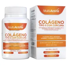 Colageno Tipo 2 Curcuma Magnesio Vitamina C D Multiactive 60 Capsulas Anti Inflamatório natural
