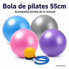 Bola Fitness 55cm com Bomba de Ar Pilates Yoga Fisioterapia Alongamento Treino Funcional Academia