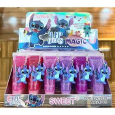 Kit 6 ps LIP GLOSS STITCH COM GLITTER + CHAVEIRO PINGENTE Stitch ou Kuromi melhor negócio