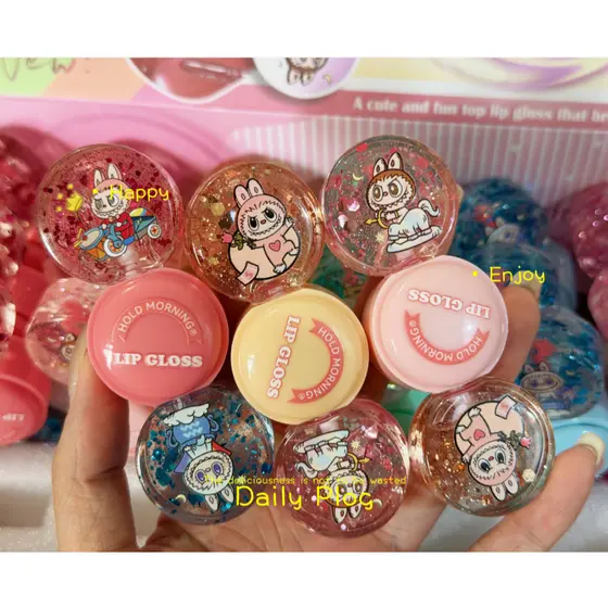 Kit 3 ou 6 Gloss  Fofo Spinner Brilho Labial que Muda de Cor Hidratante com Glitter