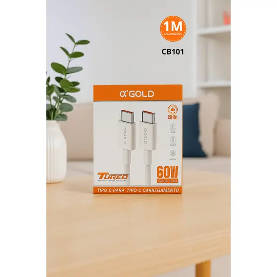 Cabo de Carregamento Rápido Tipo-C - Tipo-C de 60W para Iphone, Telefones Android