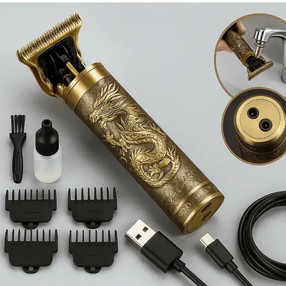 Maquina de Barbear cabelo Aparador Profissional barbeador acabamento Sem Fio Recarregável Portátil