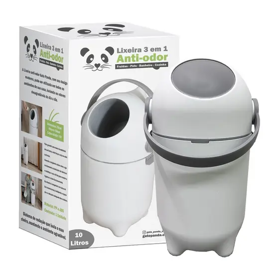 Lixeira Anti-Odor para Fraldas 10 Litros – Gato Panda