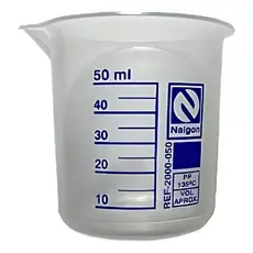 BECKER DE PLASTICO GRADUADO 50ML - FORMA BAIXA