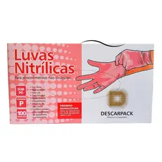 LUVA DE NITRILO ROSA SEM PÓ 100 UNIDADES - DESCARPACK