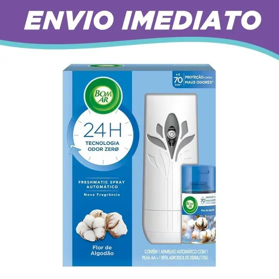 Aparelho Freshmatic Bom Ar Flor de Algodão + Refil 1 Unidade