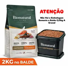 Ração Bionatural Prime Super Premium Gatos Castrados  Salmao  2Kg A Granel no Balde
