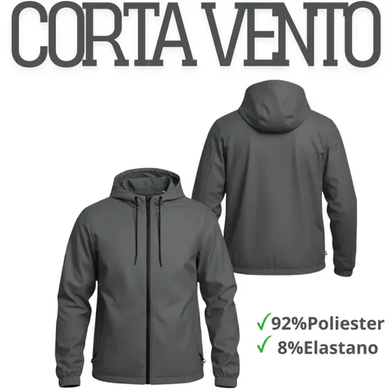 Jaqueta Corta Vento Masculino Plus Size Impermeável Liso