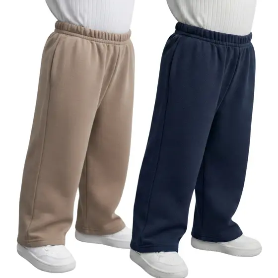 Kit 2 Calça Infantil Moletom Peluciado Inverno Reta Unissex Conforto