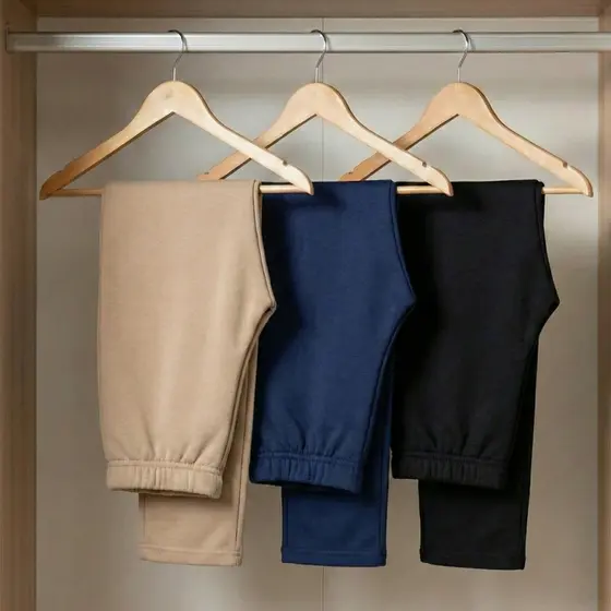 Kit 3 Calças Infantis Moletom Peluciado Unissex Inverno Escolar Conforto