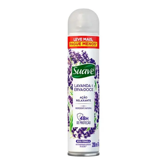 SUAVE DESODORANTE AEROSSOL LAVANDA E ERVA-DOCE COM 200ML