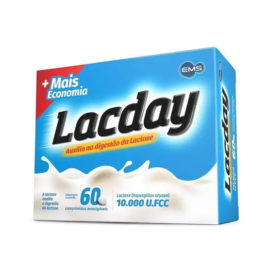 Lacday Lactase 10.000U.Fcc 60 Comprimidos Mastigáveis