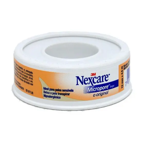 ESPARADRAPO MICROPORE NEXCARE  BEGE COM 12MM X 4,5M