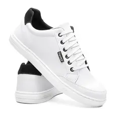 Tênis Branco Casual Masculino De Amarrar Social Moderno Leve Macio Confortável