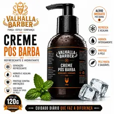 Creme Pós Barba Valhalla120g Refresca Hidrata Protege.