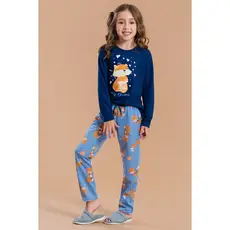 Pijama Longo Feminino Inverno Infantil Calça - Raposa