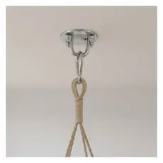 Suporte De Teto Para Pendurar Cadeira Balanço Rede Inox Corrente 1,5 metros Cromado MMI
