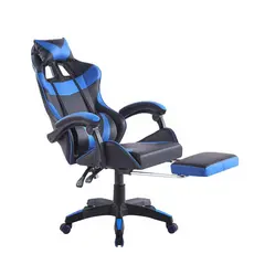 Cadeira Escritório Pc Gamer Giratória Ergonômica Couro Com Descanso Para Pé