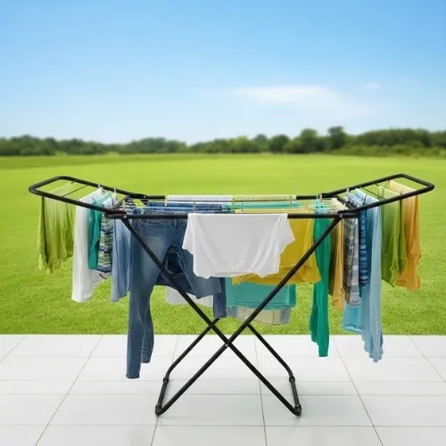Varal de Chão Dobrável Reforçado Portátil Secar Roupas