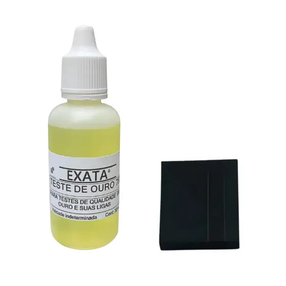 Kit Teste Ouro Pedra De Toque P + Reagente 18k (750) 30ml