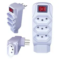 Mini filtro de linha 4 tomadas adaptador 3 pinos benjamin